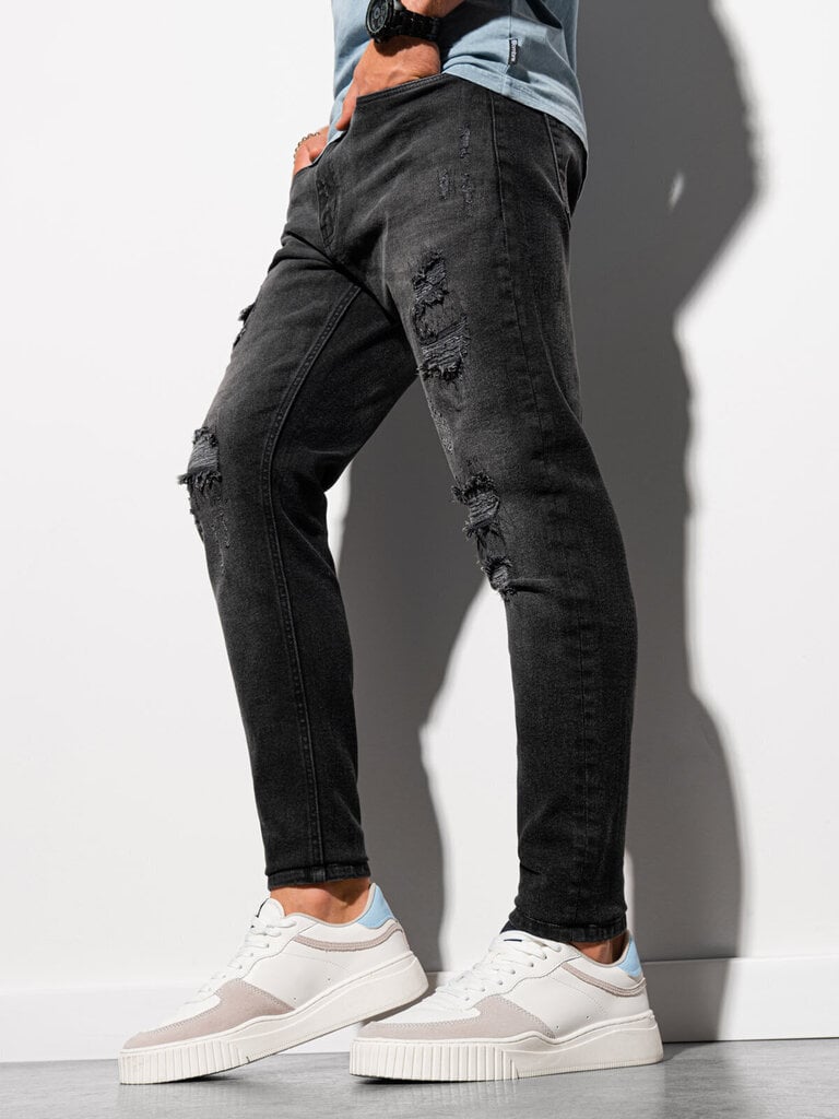 Meeste teksapüksid Ombre P1025 must hind ja info | Meeste teksad | kaup24.ee