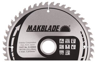 B-08969 TCT Пильный диск MAKBLADE 216X2.4X30mm 5 ° T48 Makita цена и информация | Механические инструменты | kaup24.ee