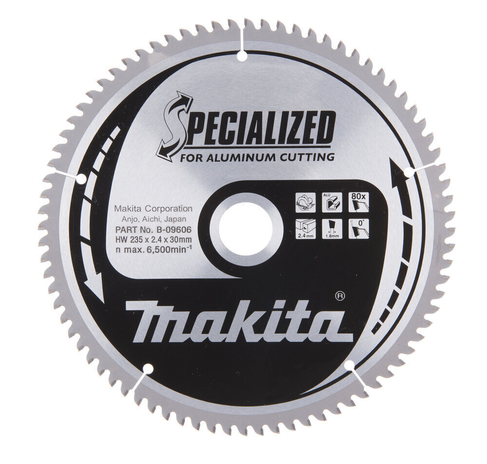 T.C.T saeketas 235X2.4X30mm 0° T80 B-09606 Makita цена и информация | Käsitööriistad | kaup24.ee