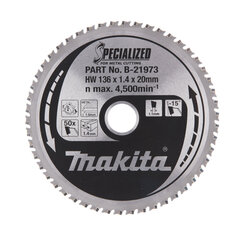 T.C.T saeketas 136X1.4X20mm -15° T50 B-21973 Makita цена и информация | Механические инструменты | kaup24.ee