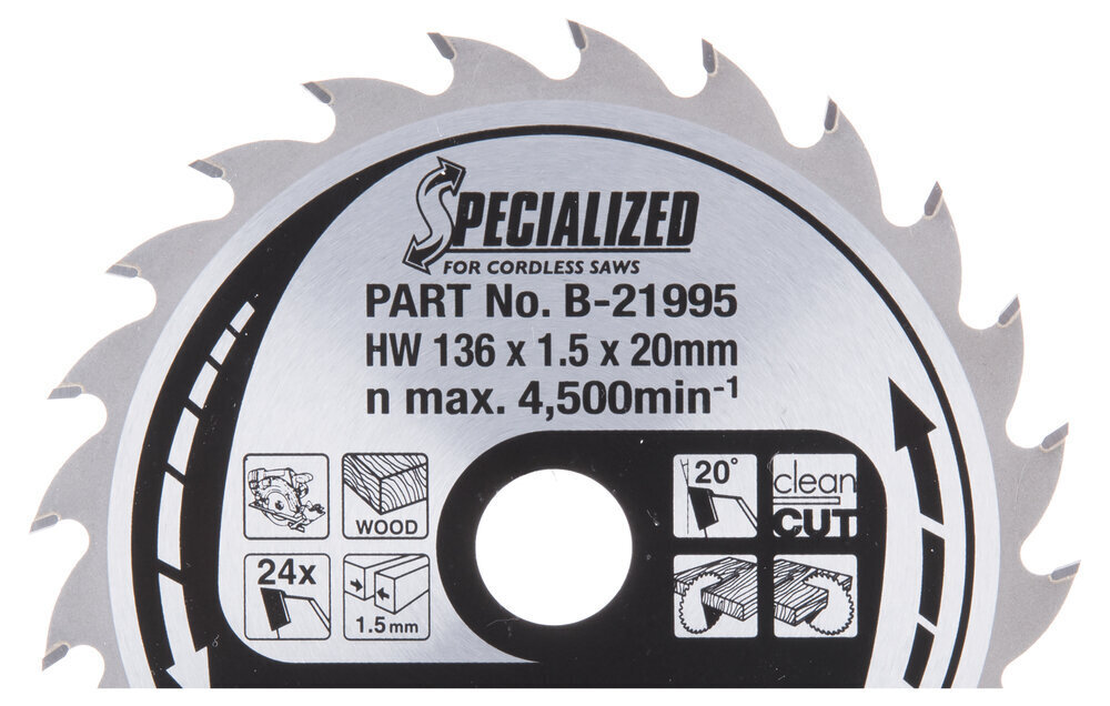 T.C.T saeketas 136X1.5X20mm 20° T24 B-21995 Makita цена и информация | Käsitööriistad | kaup24.ee