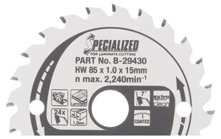 T.C.T saeketas 85X1X15mm 7° T24 B-29430 Makita hind ja info | Käsitööriistad | kaup24.ee