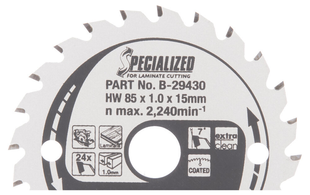 T.C.T saeketas 85X1X15mm 7° T24 B-29430 Makita цена и информация | Käsitööriistad | kaup24.ee