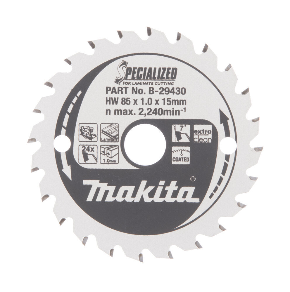 T.C.T saeketas 85X1X15mm 7° T24 B-29430 Makita цена и информация | Käsitööriistad | kaup24.ee