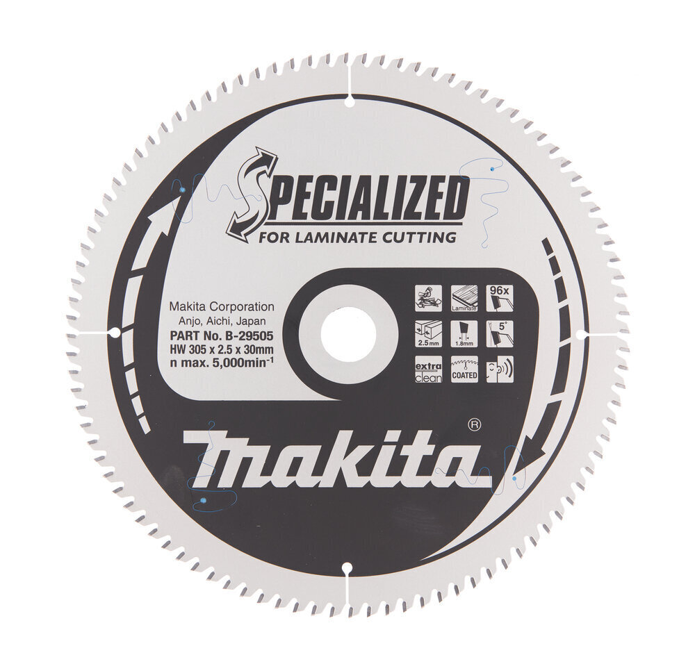 T.C.T saeketas 305X2.5X30mm 5° T96 B-29505 Makita hind ja info | Käsitööriistad | kaup24.ee