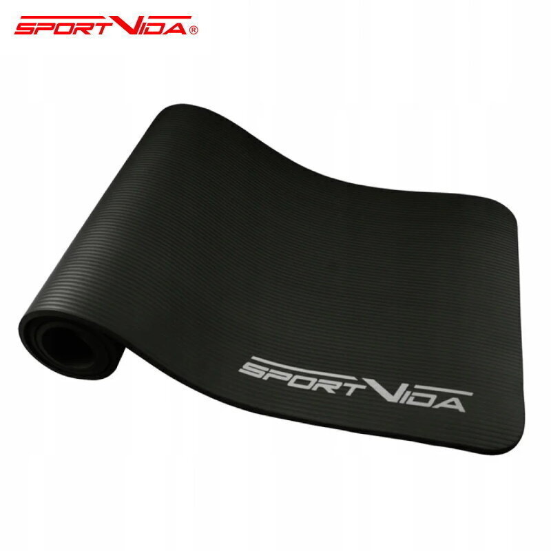 Treeningmatt SportVida NBR Thicker Non-Slip Exercise Mat 180x60x1.5 cm, must цена и информация | Joogamatid | kaup24.ee