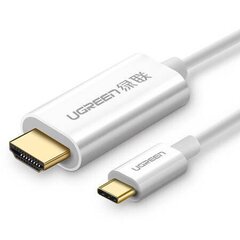 Cable USB-C to HDMI UGREEN MM121, 4K, 1.5m (white) hind ja info | Kaablid ja juhtmed | kaup24.ee