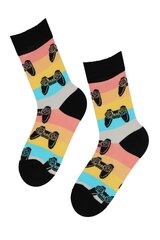 Хлопковые полосатые носки с изображением контроллера для игровой приставки Game цена и информация | Женские носки | kaup24.ee