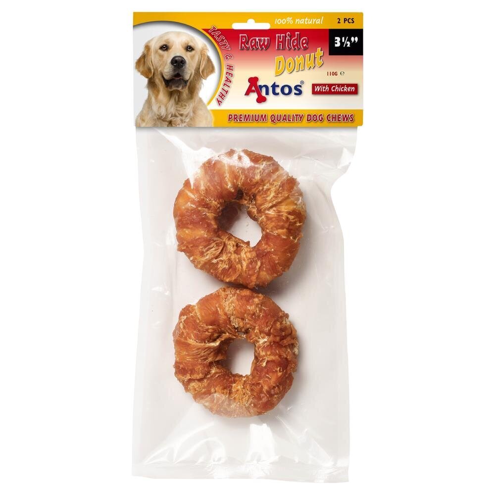 Antos maiustused Raw Hide and Chicken Donut 9cm 2tk цена и информация | Maiustused koertele | kaup24.ee