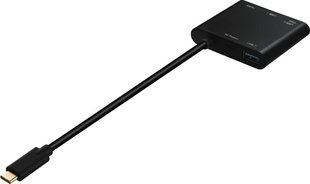 HAMA 4in1 USB-C Multiport Adapter for 2x USB 3.1 HDMI and USB-C hind ja info | Kaablid ja juhtmed | kaup24.ee