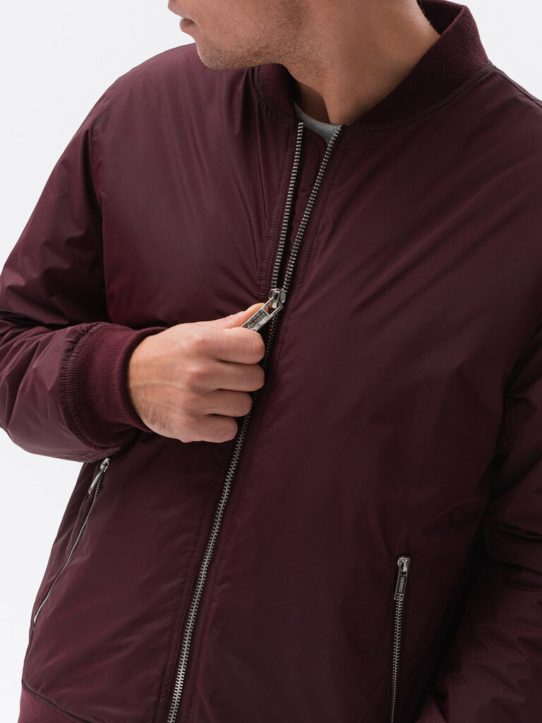 Meeste bomber jope Ombre C538 bordo hind ja info | Meeste joped | kaup24.ee