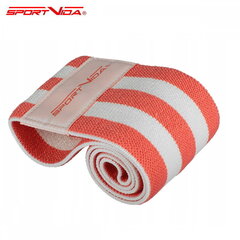 Treeningkumm SportVida Fitness & Crossfit Hip Band, 36x7,6 cm, oranž/valge цена и информация | Фитнес-резинки, гимнастические кольца | kaup24.ee