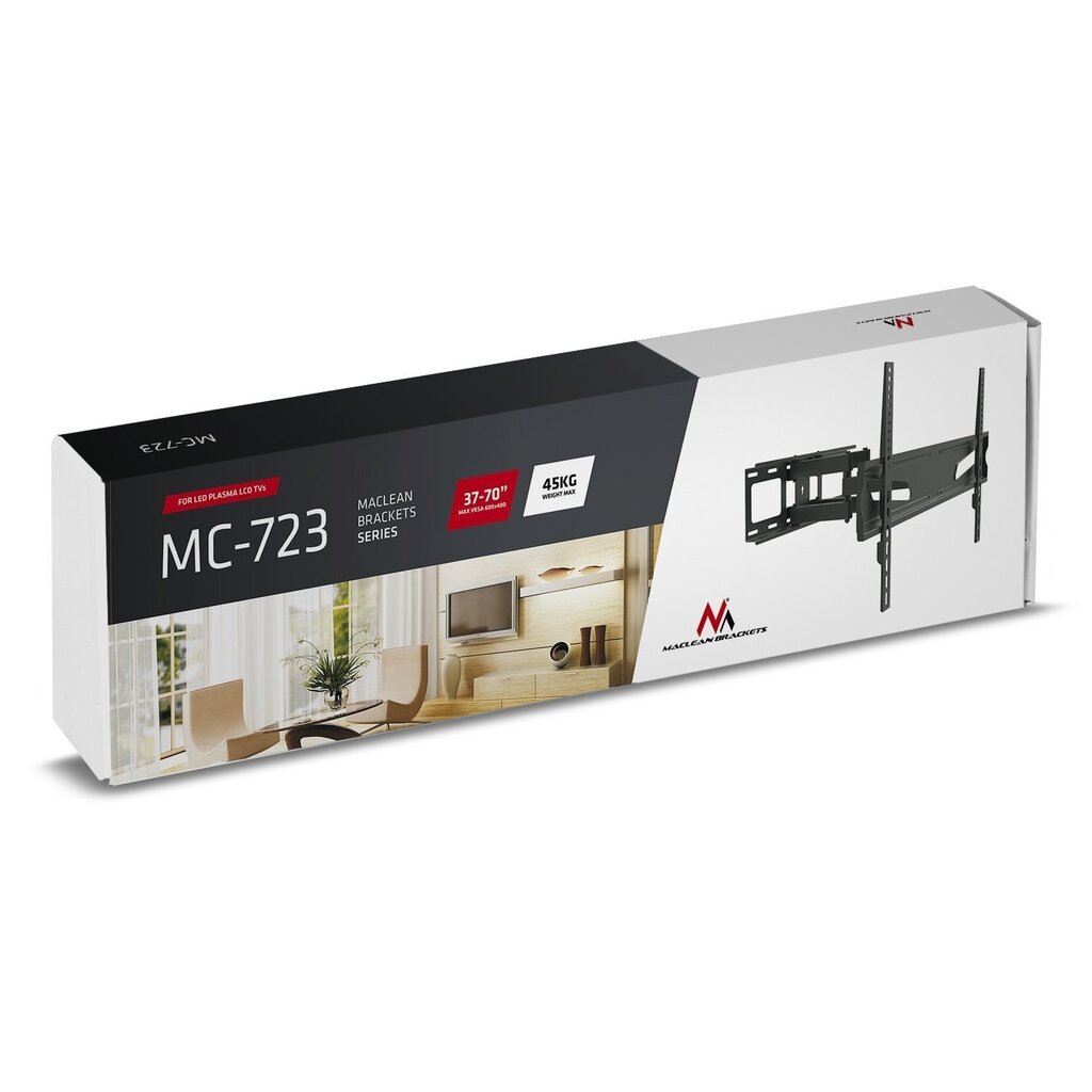Maclean - 37-70" 45 kg MC-723 B max vesa 600x400 цена и информация | Teleri seinakinnitused ja hoidjad | kaup24.ee