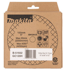 Käiakivi 150x16x12,7mm GC120 (Cu,Ni,Ms,Zn) B-51932 Makita цена и информация | Механические инструменты | kaup24.ee