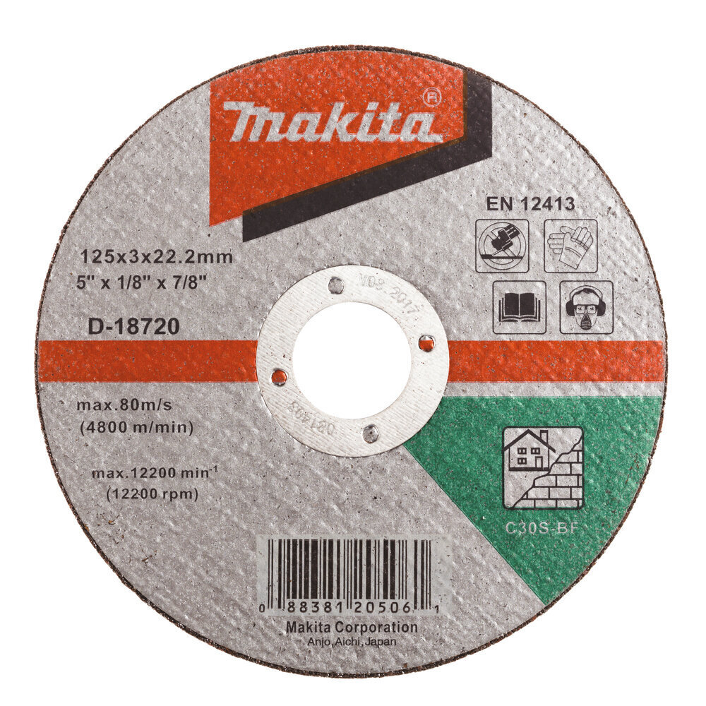 Lõikeketas 125x3,0 mm C30S kivi D-18720 Makita цена и информация | Käsitööriistad | kaup24.ee