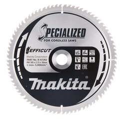 T.C.T saeketas, 305 x 2.15 x 30 mm 10° T80 B-67262 Makita hind ja info | Käsitööriistad | kaup24.ee