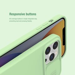 Telefoni ümbris silikoonist Nillkin CamShield Silky Magnetic sobib iPhone 13 Pro Max, roheline цена и информация | Чехлы для телефонов | kaup24.ee