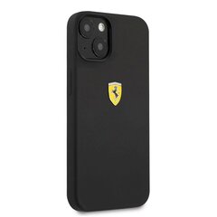 FESSIHCP13MBK Ferrari Liquid Silicone Metal Logo чехол для iPhone 13 черный цена и информация | Чехлы для телефонов | kaup24.ee