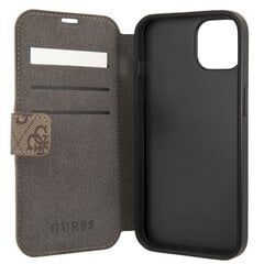 GUBKP13S4GMGBR Guess PU 4G Metal Logo Book Case for iPhone 13 Mini Brown цена и информация | Чехлы для телефонов | kaup24.ee