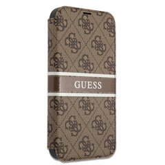 GUBKP13M4GDBR Guess PU 4G Printed Stripe Book Case for iPhone 13 Brown цена и информация | Чехлы для телефонов | kaup24.ee