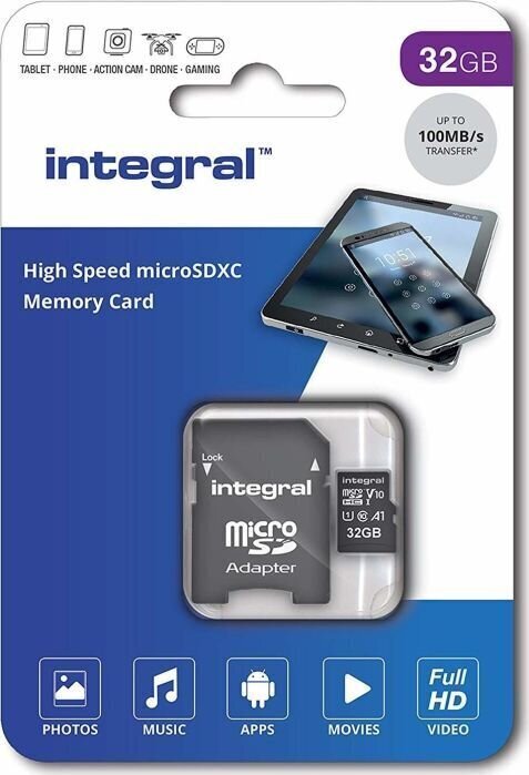 Integral INMSDH32G-100V10 hind ja info | Mobiiltelefonide mälukaardid | kaup24.ee