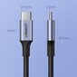 Laadimis- ja infoedastuskaabel Ugreen USB Type C - USB Type C 100W 3m, hall цена и информация | Mobiiltelefonide kaablid | kaup24.ee