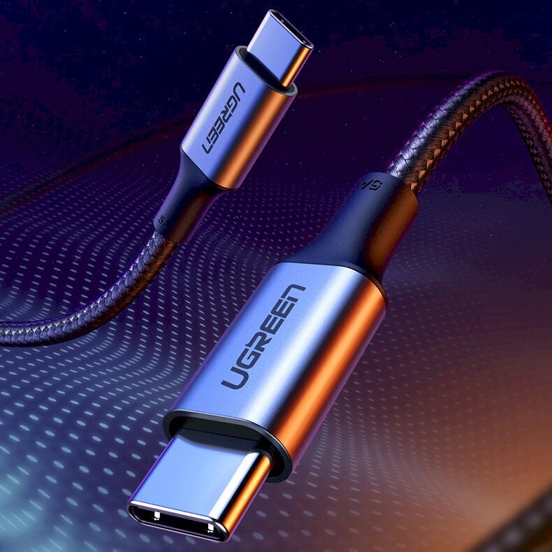 Laadimis- ja infoedastuskaabel Ugreen USB Type C - USB Type C 100W 3m, hall цена и информация | Mobiiltelefonide kaablid | kaup24.ee