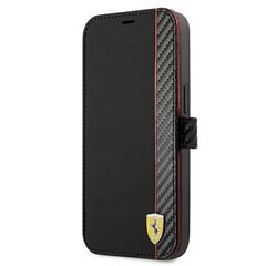 FESAXFLBKP13XBK Ferrari Smooth and Carbon Effect Book чехол для iPhone 13 Pro Max черный цена и информация | Чехлы для телефонов | kaup24.ee