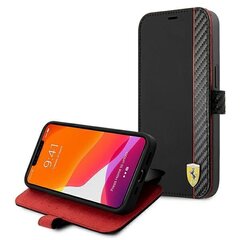 FESAXFLBKP13MBK Ferrari Smooth and Carbon Effect Book Case for iPhone 13 Black цена и информация | Чехлы для телефонов | kaup24.ee