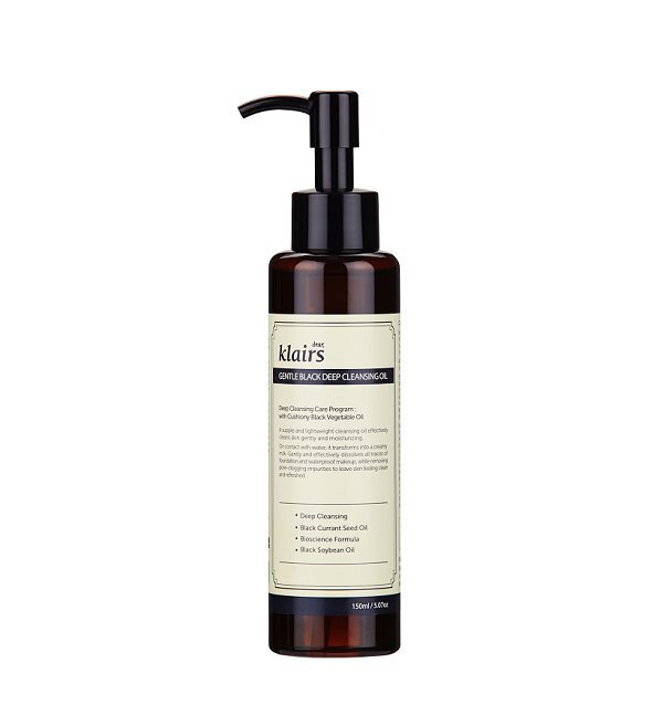 Hüdrofiilne õli baasil meigieemaldaja Klairs Gentle Black Deep Cleansing Oil 150ml hind ja info | Näopuhastusvahendid | kaup24.ee