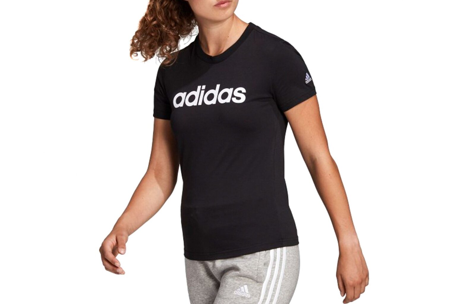 Lühikeste varrukatega T-särk, naiste Adidas W LIN T GL0769 Must hind ja info | Naiste T-särgid | kaup24.ee