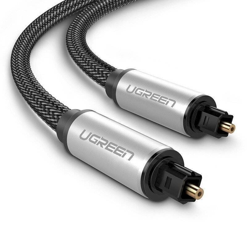 UGREEN AV108 Toslink Audio optical cable, braided aluminum, 1m (grey) цена и информация | Kaablid ja juhtmed | kaup24.ee