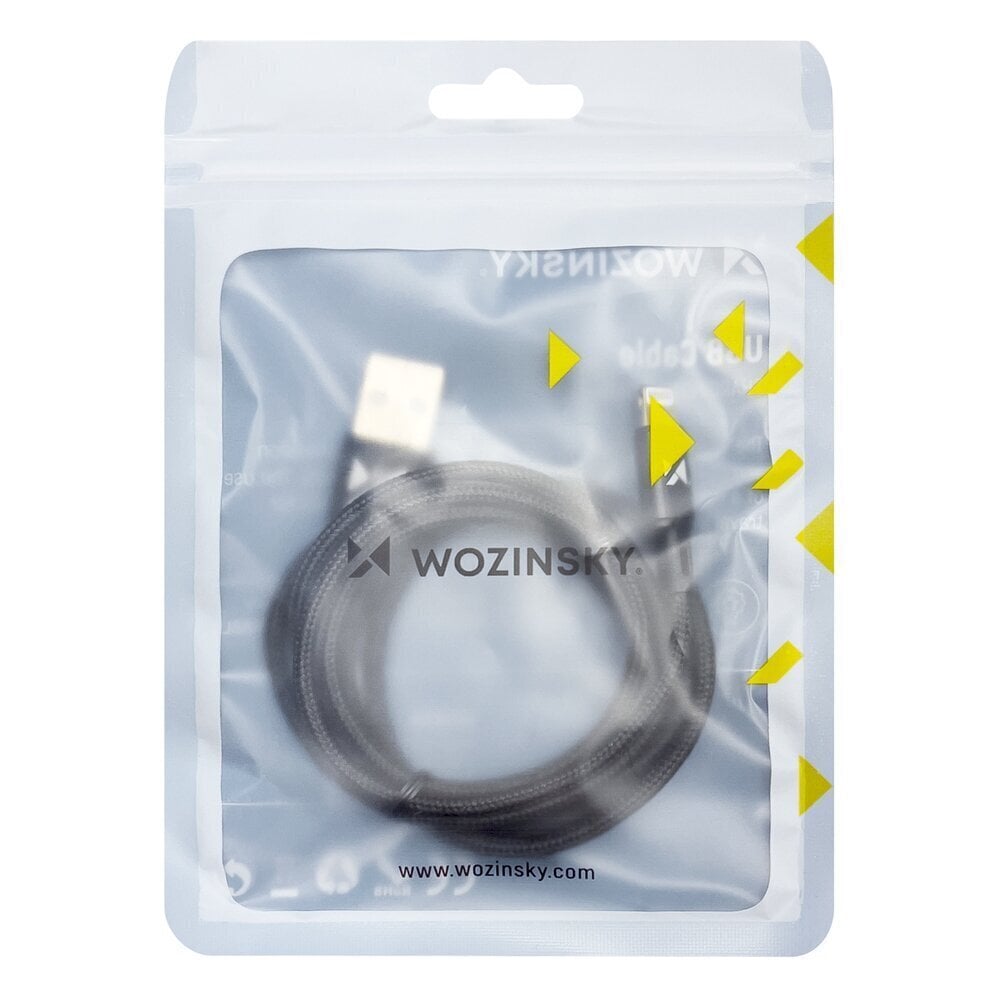 Wozinsky cable USB - Lightning 2,4A 1m black (WUC-L1B) hind ja info | Mobiiltelefonide kaablid | kaup24.ee