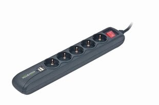 CABLE POWER EXTENSION 1.5M/5OUTL. +2USB SPG5-U2-5 GEMBIRD цена и информация | Удлинители | kaup24.ee