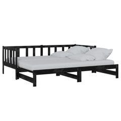 Lahtikäiv voodi, 2x(90x200) cm, must hind ja info | Voodid | kaup24.ee