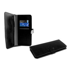 Universaalne Mobiiltelefoni Ümbris - Raamat Smartphone 5,5" KSIX Wallet Must hind ja info | Telefoni kaaned, ümbrised | kaup24.ee