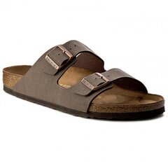 Женские тапочки Birkenstock Arizona Birko-Flor Nubuck / Mocca / Narrow Fit цена и информация | Шлепанцы, тапочки для женщин | kaup24.ee