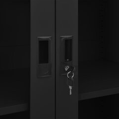 vidaXL Biuro spintelė, juodos spalvos, 90x40x180cm, plienas hind ja info | Elutoa väikesed kapid | kaup24.ee
