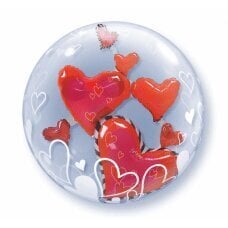 Воздушный шар фольгированный 24 &amp;quot;QL Bubble double&amp;quot; Сердце в воздушном шарике Сердце &amp;quot; цена и информация | Шарики | kaup24.ee