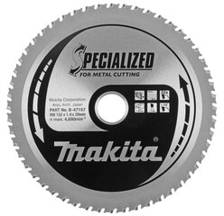 Пильный специализированный диск Makita B-47167 TCT 150х1.4х20 мм, -15°, T52  цена и информация | Механические инструменты | kaup24.ee