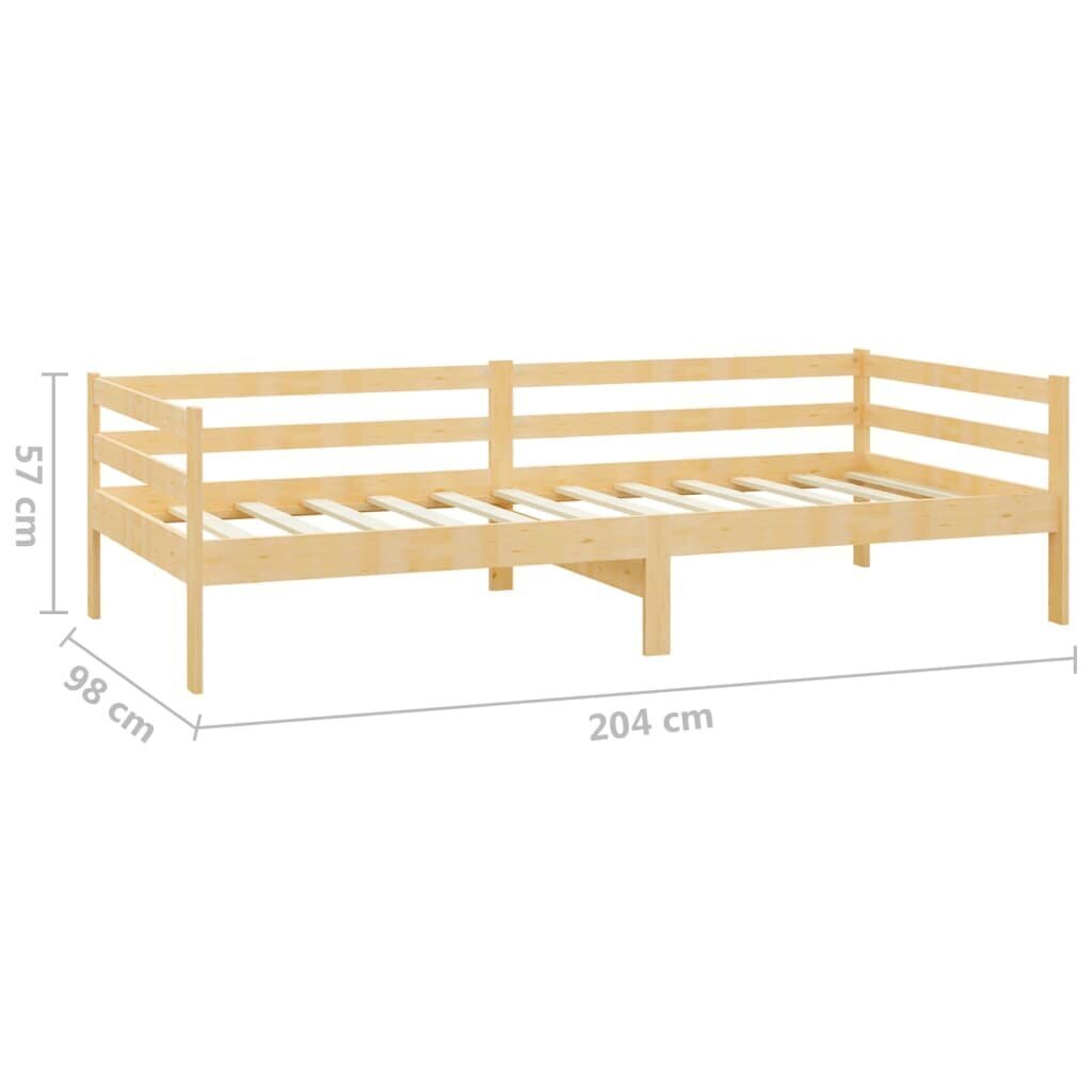 Lova su čiužiniu,vidaXL 90x200cm, pušies medienos masyvas цена и информация | Voodid | kaup24.ee