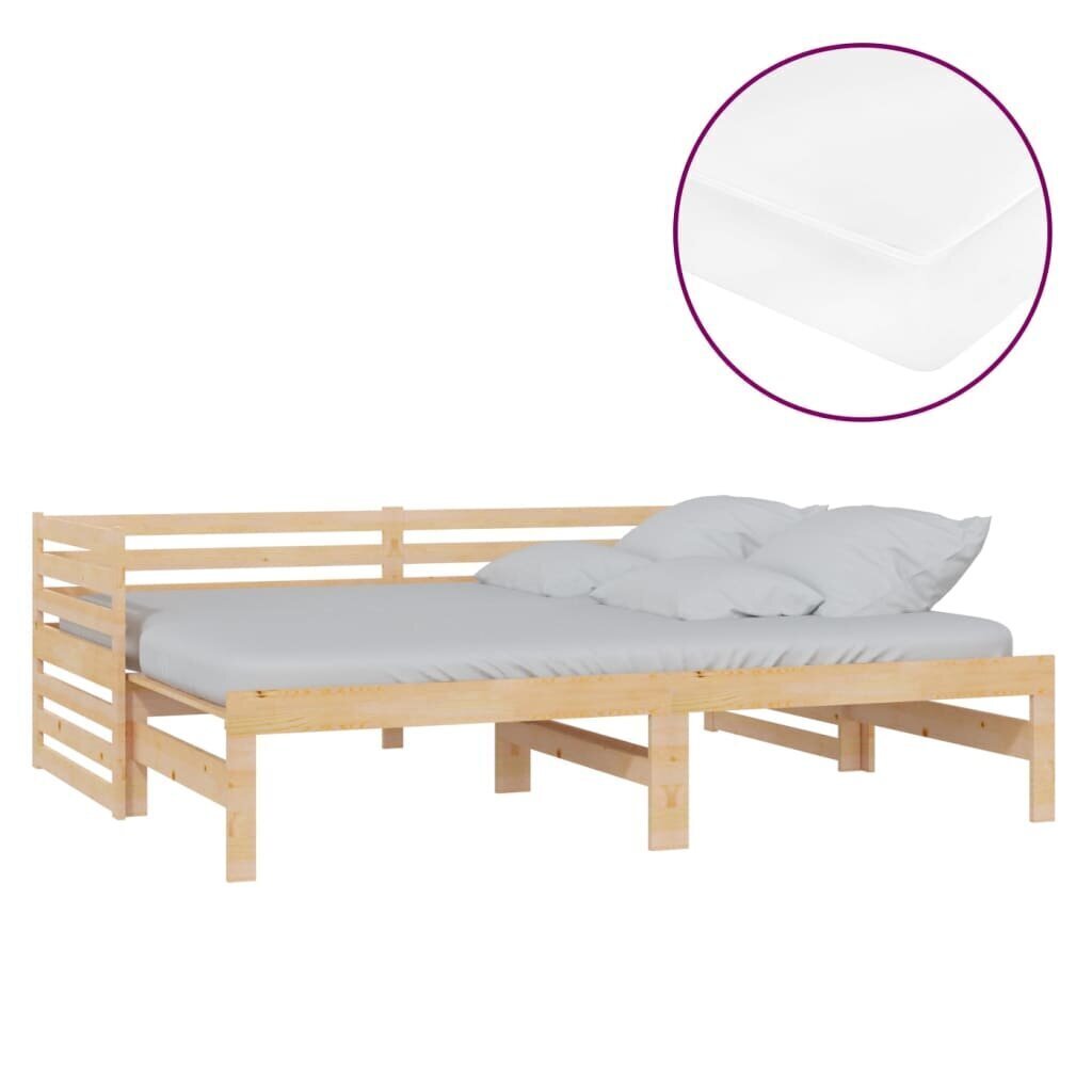 Lahtikäiv voodi, 2x(90x200) cm, pruun цена и информация | Voodid | kaup24.ee
