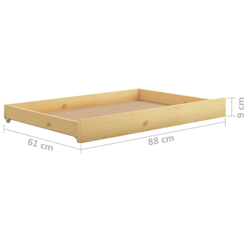 Lahtikäiv voodi, 2x(90x200) cm, pruun hind ja info | Voodid | kaup24.ee