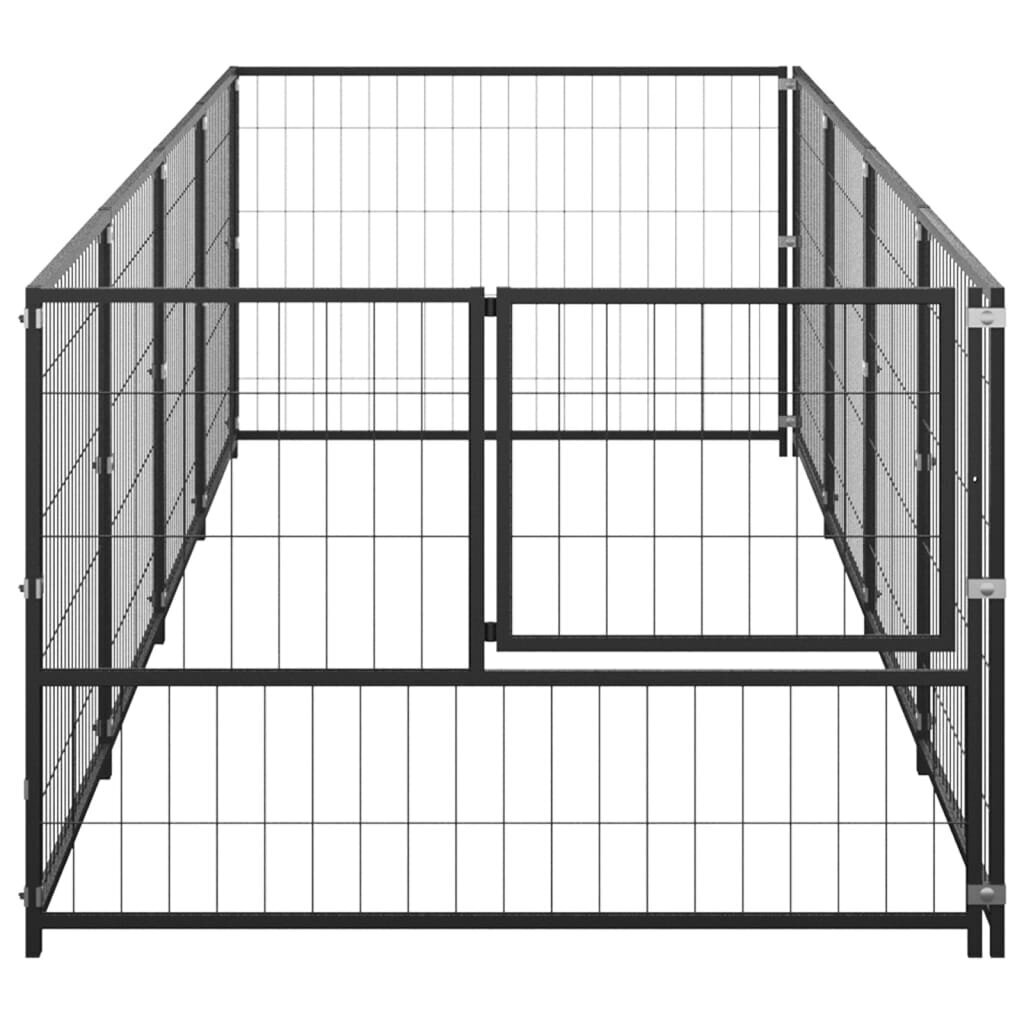 vidaXL Koerte aedik, must, 4m², teras hind ja info | Pesad, kuudid | kaup24.ee