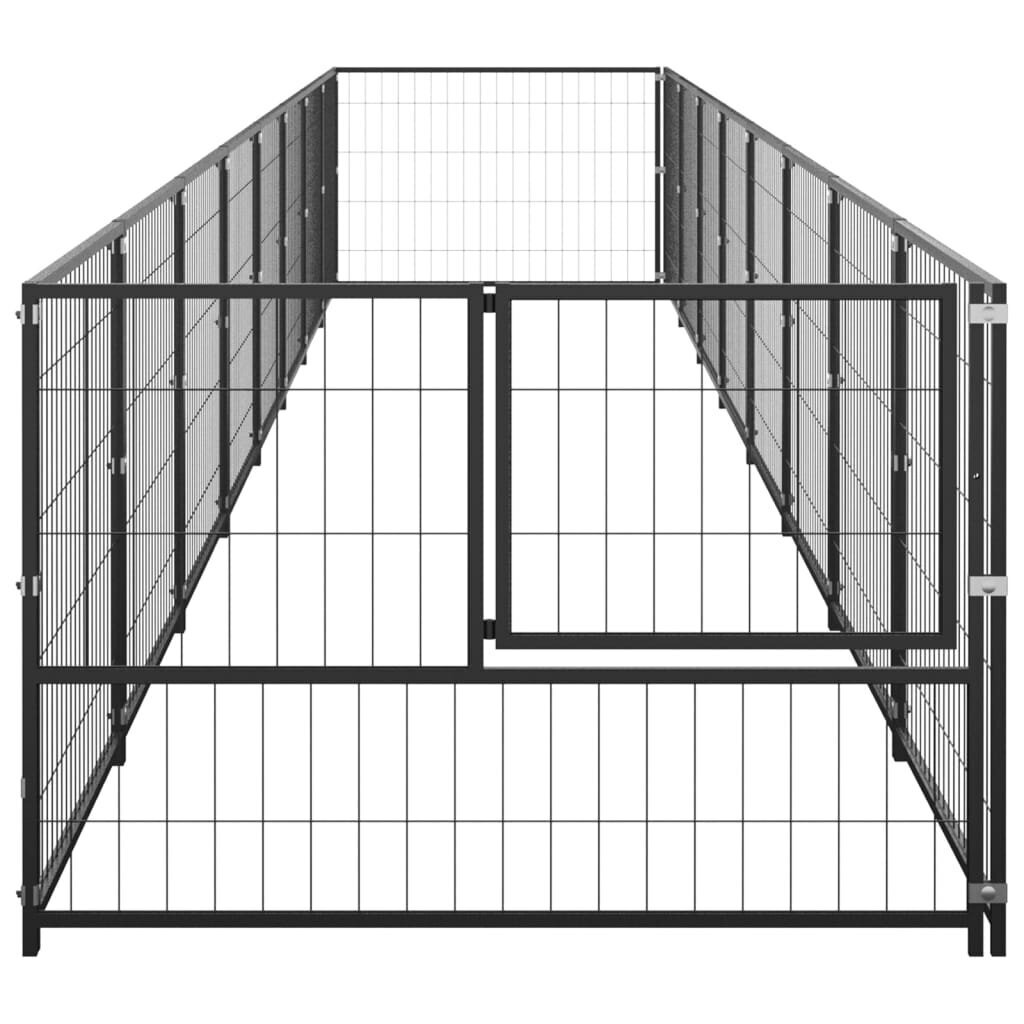 vidaXL Koerte aedik, must, 8m², teras hind ja info | Pesad, kuudid | kaup24.ee