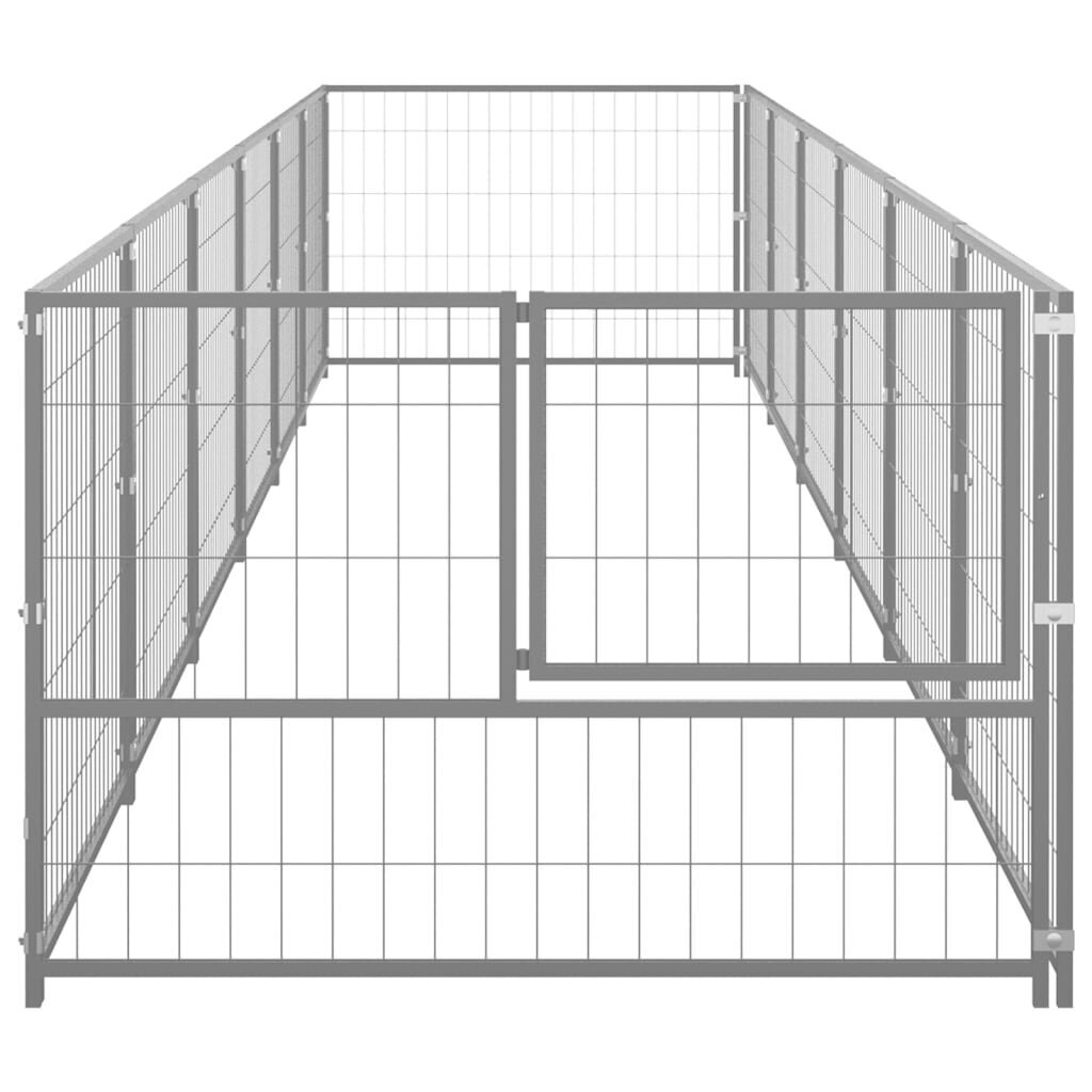 vidaXL Koerte aedik, hõbedane, 6m², teras hind ja info | Pesad, padjad | kaup24.ee