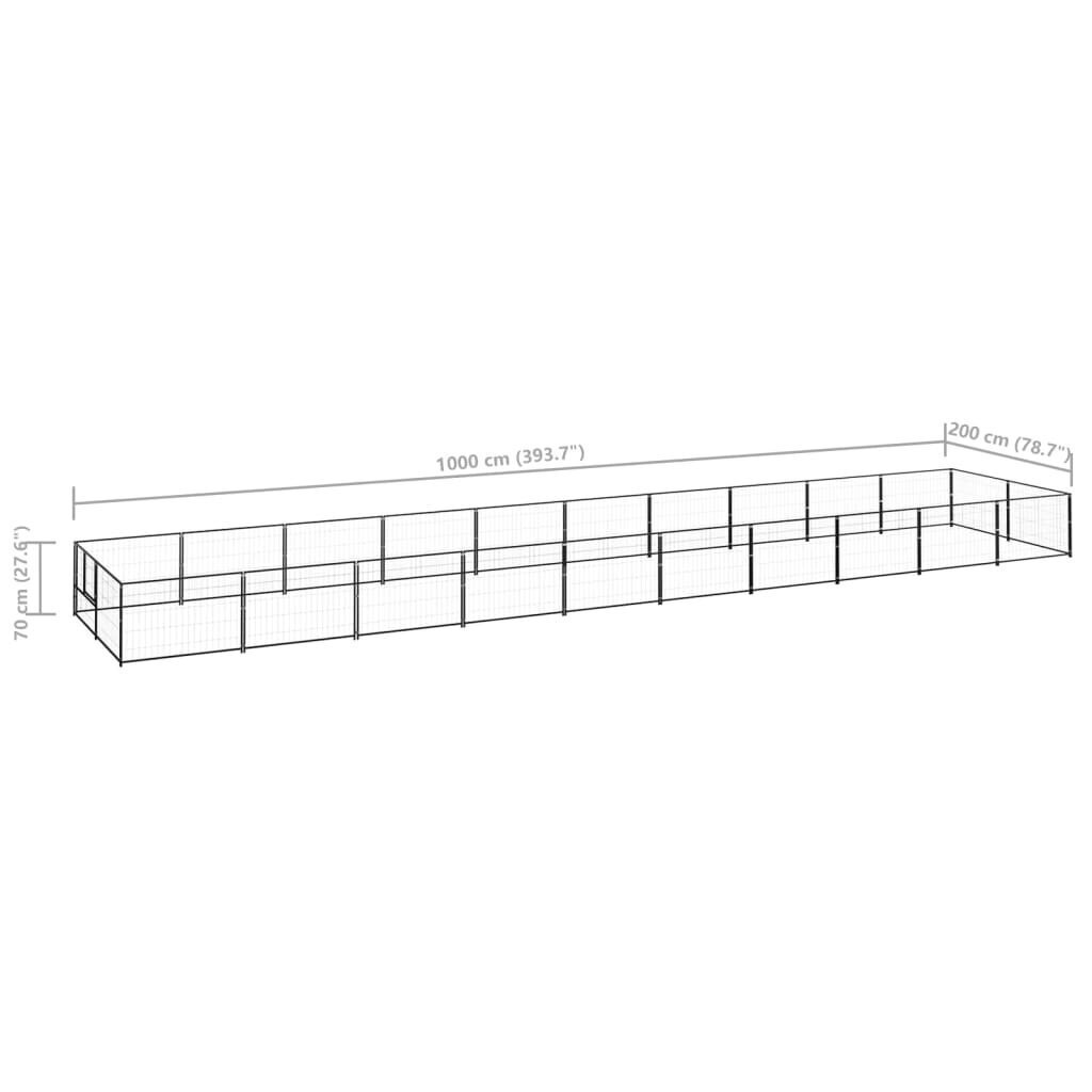 vidaXL Koerte aedik, must, 20m², teras hind ja info | Pesad, padjad | kaup24.ee