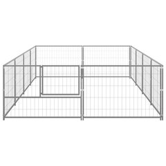 vidaXL Koerte aedik, hõbedane, 8m², teras hind ja info | Pesad, padjad | kaup24.ee
