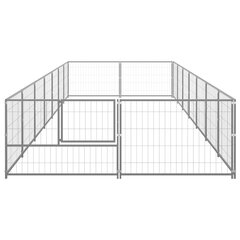 vidaXL Koerte aedik, hõbedane, 14m², teras hind ja info | Pesad, padjad | kaup24.ee