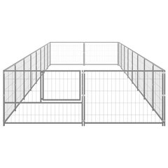 vidaXL Koerte aedik, hõbedane, 16m², teras kaina ir informacija | Pesad, padjad | kaup24.ee